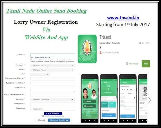 Tamil Nadu Online Sand Booking Lorry Owner Registration App